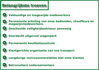 Onze belangrijkste troeven